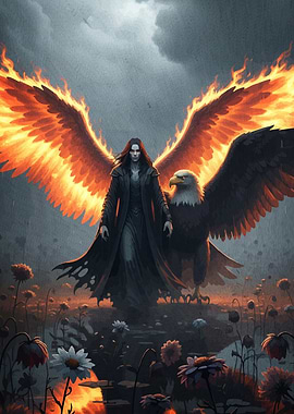 Dark Angel Eagle Fire Wings