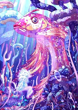Colorful Fish in Underwater Fantasy Scene