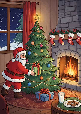 Santa Claus Delivering Christmas