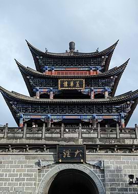 Chinese Pagoda Gate Architecture