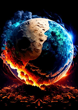 Fiery Earth Digital Art