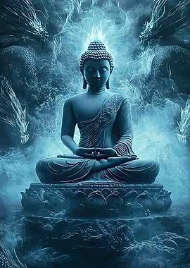 Buddha Dragons Blue Hues