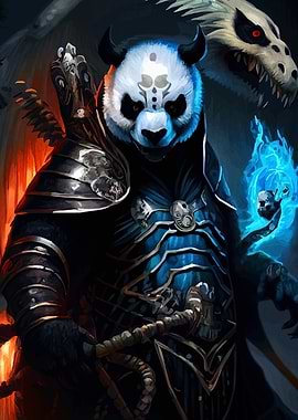 Armored Panda Warrior with Dragon