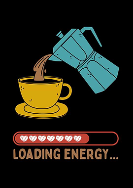 Coffee Loading Energy Illustration