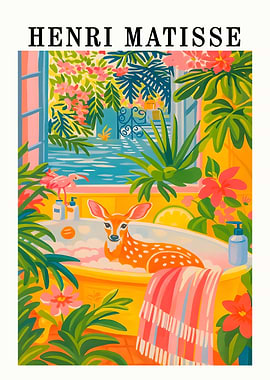 Henri Matisse Inspired Deer Bath