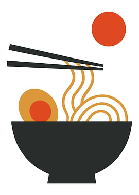 Minimalist Ramen Bowl Illustration
