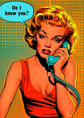 Retro Woman on Phone Pop Art