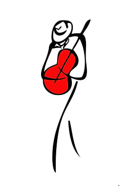 Minimalist Guitar Player Illustration