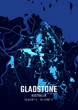 Gladstone Midnight City Map