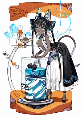 Anime Cat Maid with Cake