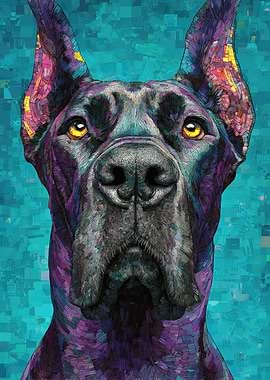 Colorful Great Dane Portrait