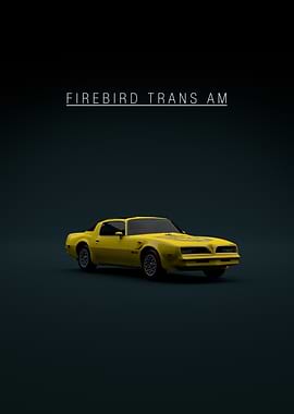 Yellow Firebird Trans Am Car Poster