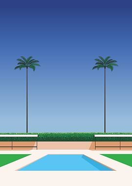 Poolside and Palm Trees