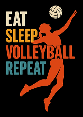 Eat Sleep Volleyball Repeat Graphic