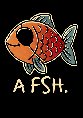 A Fsh Cartoon Fish with no eye
