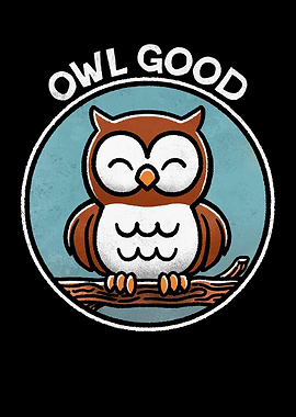Owl Good funny Cartoon Illustration