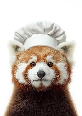 Red Panda Chef Portrait