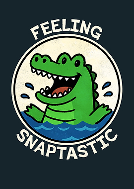 Feeling Snaptastic Alligator Cartoon Illustration