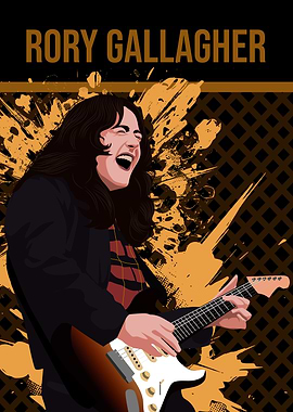 Rory Gallagher vector art illustration