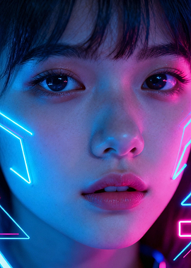Cyberpunk Portrait with Neon Accents