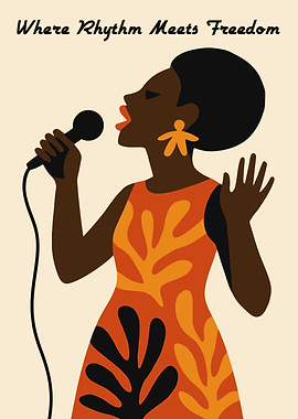 Singer with Microphone, Rhythm and Freedom