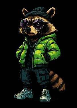 Cool Raccoon in Streetwear