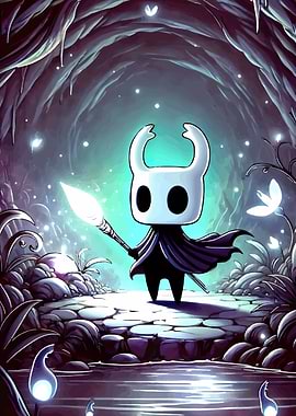 Hollow Knight in a Cave