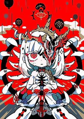 Creepy Anime Girl with Crown