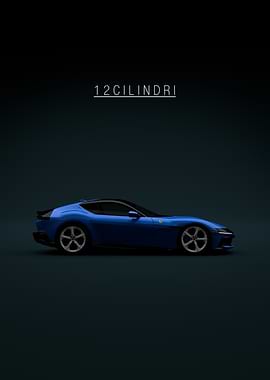 Blue Ferrari 12Cilindri Car
