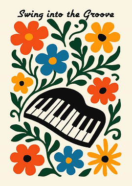 Swing into the Groove Floral Piano