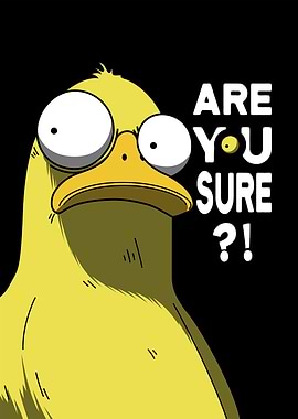 Cartoon Duck with Questioning Expression