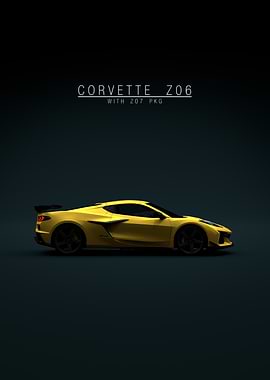 Yellow Corvette Z06 with Z07 Package