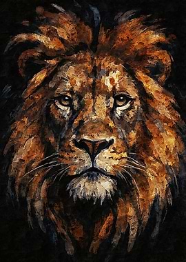 Lion Portrait Painting
