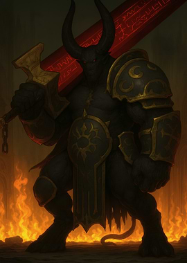 Demon Warrior with Red Sword