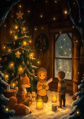 Cozy Christmas Eve Scene