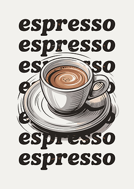 Espresso Coffee Cup Illustration