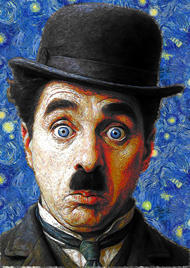 Charlie Chaplin Starry Night Portrait