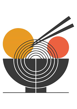 Minimalist Ramen Bowl Illustration