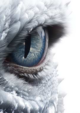 Close-up of a White Dragon's Eye