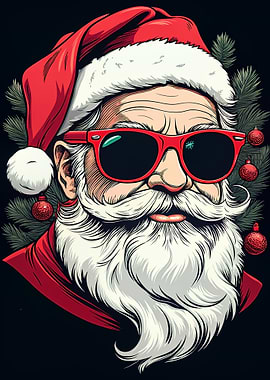 Cool Santa Claus with Sunglasses Christmas