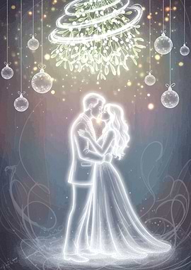 Mistletoe Kiss Digital Art