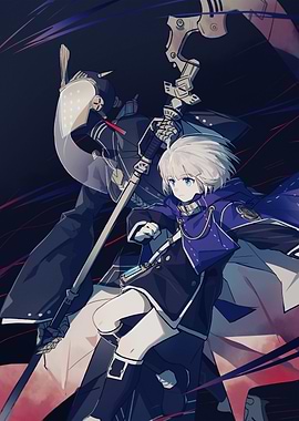 Anime character with weapon illustration