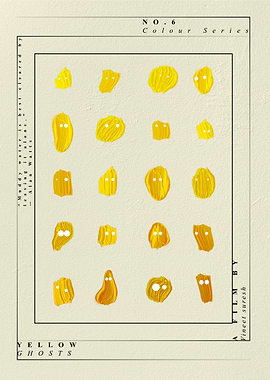 Yellow Ghosts – Bright Minimal Abstract Wall Art