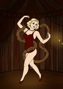 Circus Performer with Snake