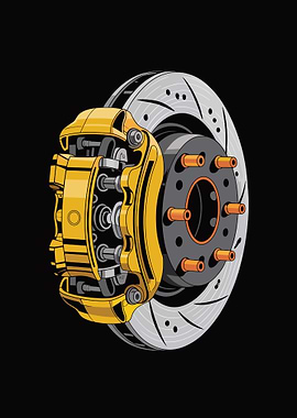 Car Brake System Illustration