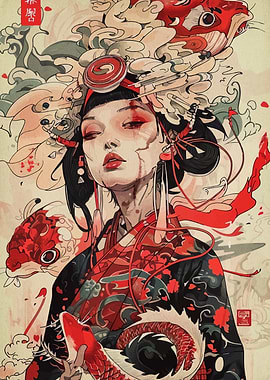 Koi Geisha Portrait