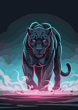Stylized Black Panther Illustration