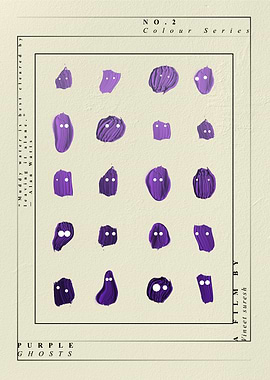 Purple Ghosts – Dreamlike Surreal Minimal Poster