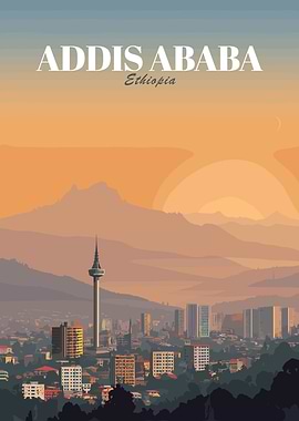 Addis Ababa, Ethiopia Cityscape Art