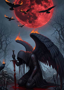 Dark Angel Flaming Wings Sword